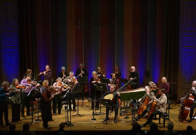 Musicians in a row. Photo.