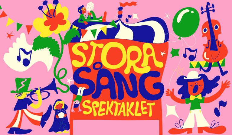 Illustration av tre damer som sjunger. Fotografi.